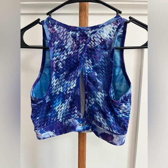 Peloton Watercolor Crop Tank Top Sleeveless Fitted Mesh/Keyhole Back sz Med - Picture 6 of 7